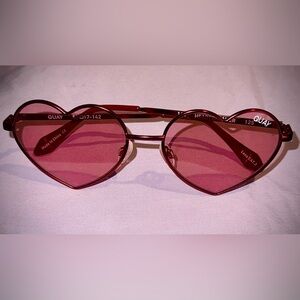 Quay Australia Red Heart Sunglasses